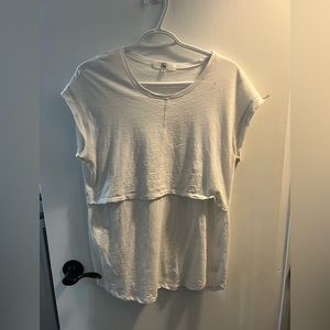 White maternity / nursing t-shirt